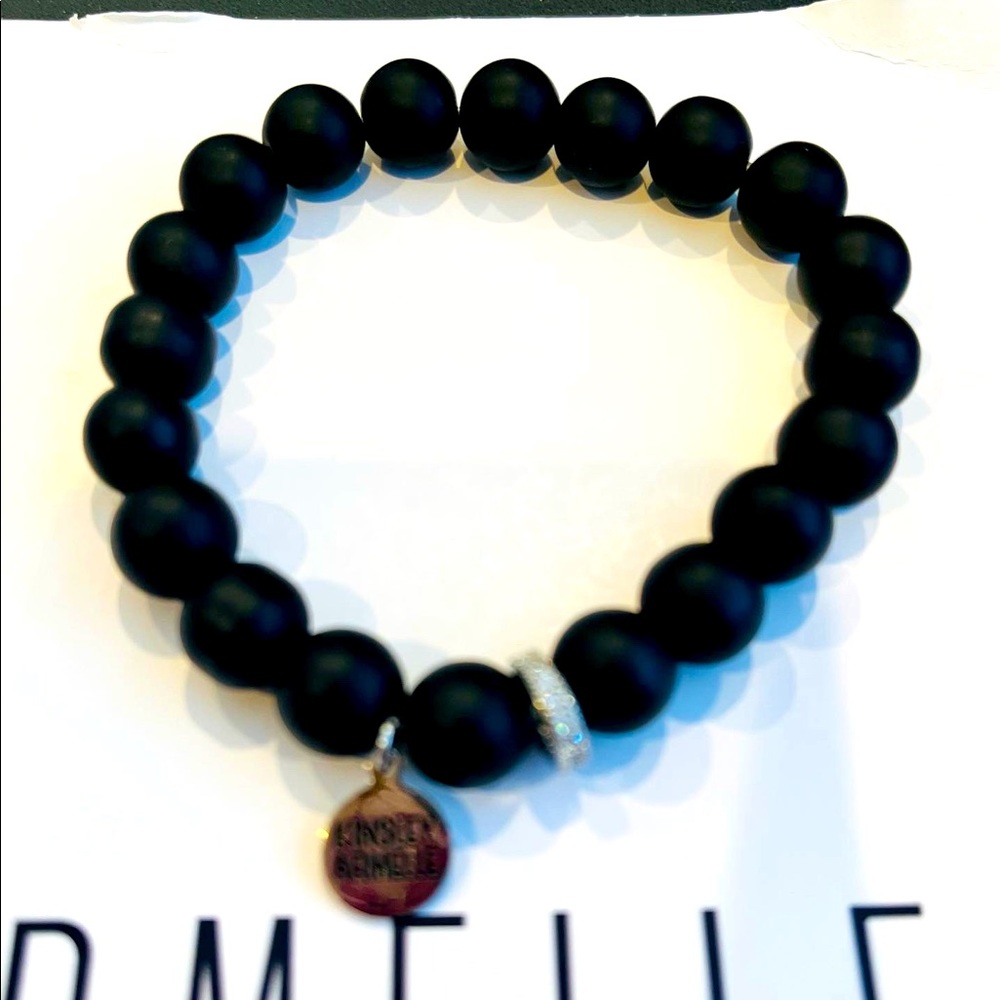 Kinsley Armelle black obsidian bracelet